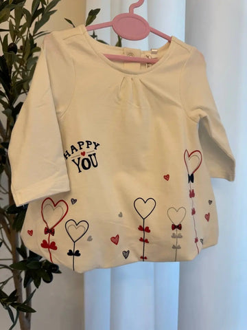 Long-sleeved heart-print cotton tunic Orchestra