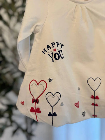 Long-sleeved heart-print cotton tunic Orchestra