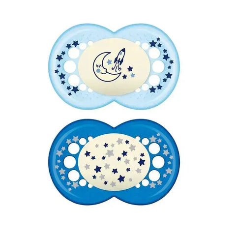 MAM NIGHT 2-6M PACIFIERS, COLORS MAY VARY, 2-PACK Baby Bamboo