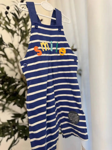 M&S Baby Boy Smile Overall, Blue Baby Bamboo