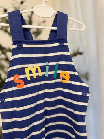 M&S Baby Boy Smile Overall, Blue Baby Bamboo
