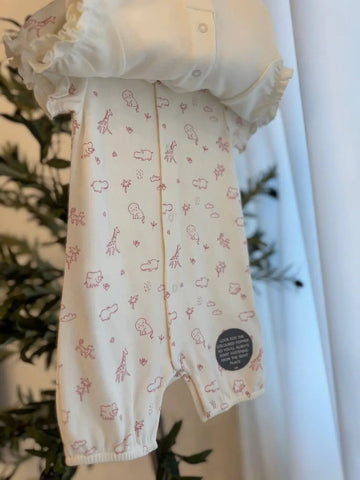 M&S Baby Girl 2 Bodysuits and Hat, Ivory Baby Bamboo