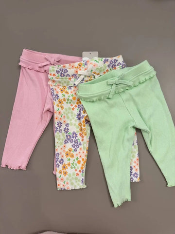 M&S Baby Girl Pack of 3 Pants Baby Bamboo