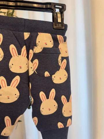 M&S Girl Pant Blue Marl Baby Bamboo