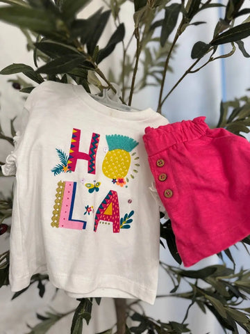Minoti tshirt & jersey short Baby Girl set Baby Bamboo