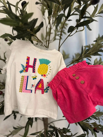 Minoti tshirt & jersey short Baby Girl set Baby Bamboo