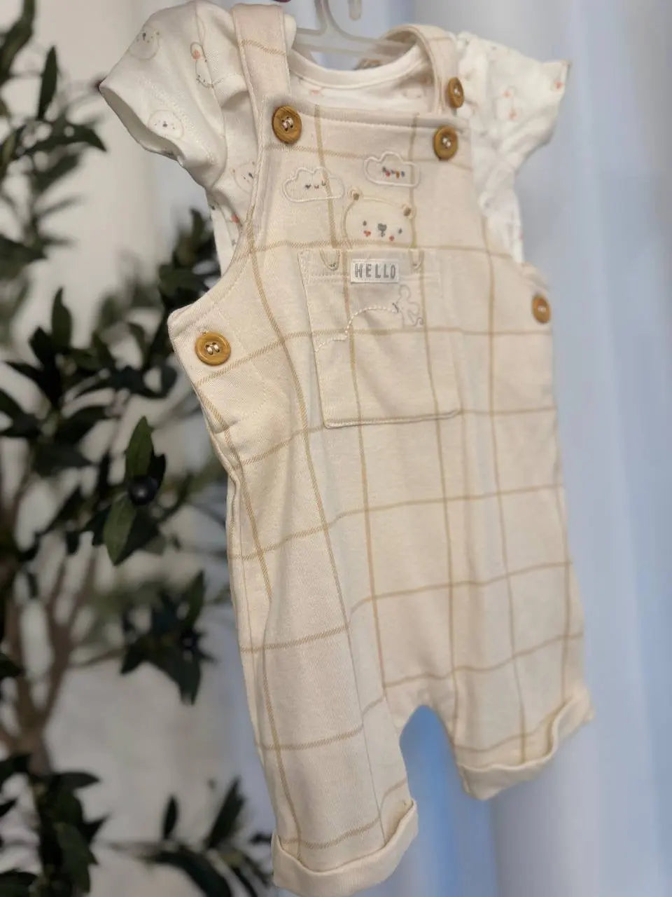 Mothercare Baby Overall, Cream Soft Gentle Fabric Baby Bamboo