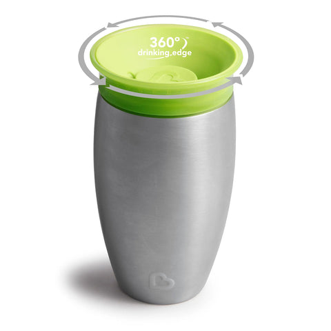 Munchkin® Miracle® 360 Toddler Sippy Cup, Spill Proof, 10 Ounce, Stainless Steel Baby Bamboo