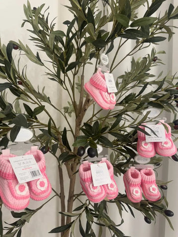 Nursery Time Pink Knitted Baby Booties (0-6 Months) Baby Bamboo