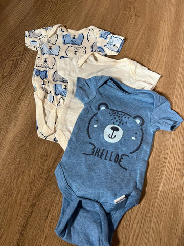 Onesies Baby Boy Pack of 3 Bear Bodysuits Baby Bamboo