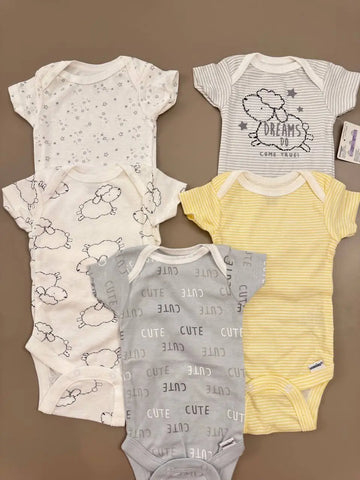 Onesies Baby Boy Pack of 5 Sheep Bodysuits Baby Bamboo
