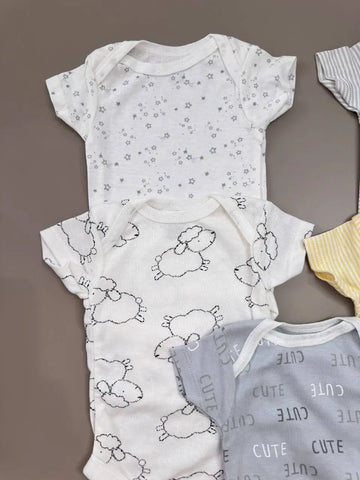 Onesies Baby Boy Pack of 5 Sheep Bodysuits Baby Bamboo