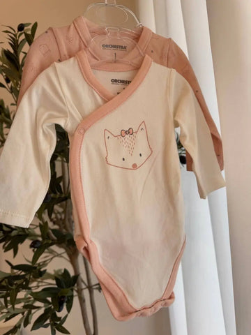 Orchestra 2 Bodysuits, Pink 1M Baby Bamboo