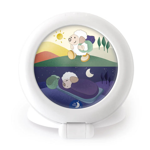 Pabobo - Kid Sleep Portable Educational Alarm Clock for Children - Day/Night - Luminous - Girl and Boy - Globetrotter - White Baby Bamboo
