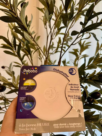 Pabobo - Kid Sleep Portable Educational Alarm Clock for Children - Day/Night - Luminous - Girl and Boy - Globetrotter - White Baby Bamboo