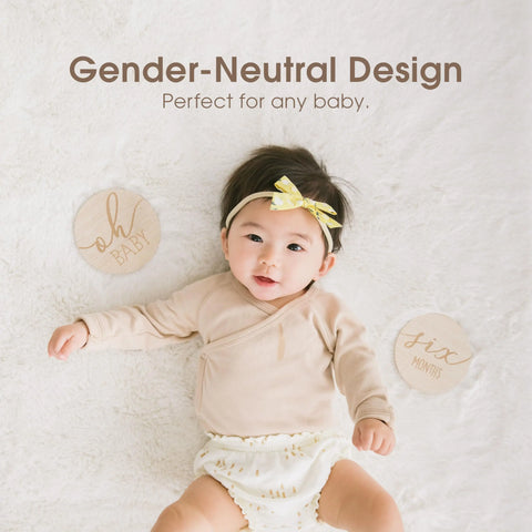 Pearhead Wooden Monthly Milestone Photo Cards Baby Bamboo