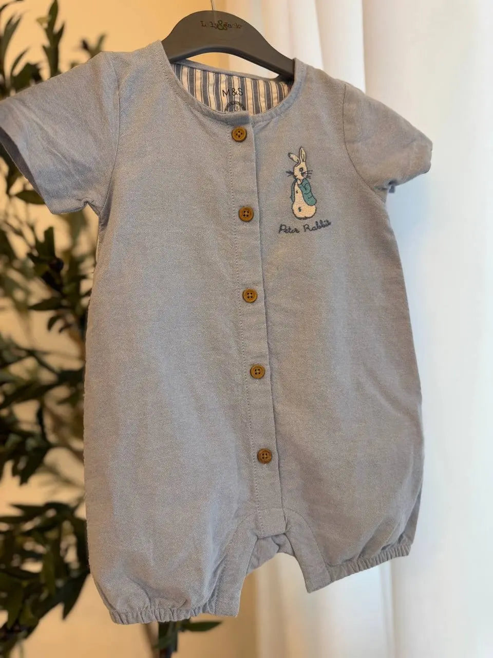 Peter Rabbit Baby Boy 2 Pcs Overall, Blue- Baby Bamboo