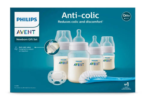 Philips Avent Anti-colic Baby Bottle with Air Free Vent Newborn Gift Set, Clear Baby Bamboo