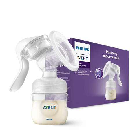Philips Avent Manual Breast Pump - BPA Free Single Hand Breast Pump (Model SCF430/01), White, Transparent Phillips Avent