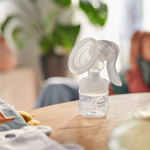 Philips Avent Manual Breast Pump - BPA Free Single Hand Breast Pump (Model SCF430/01), White, Transparent Phillips Avent