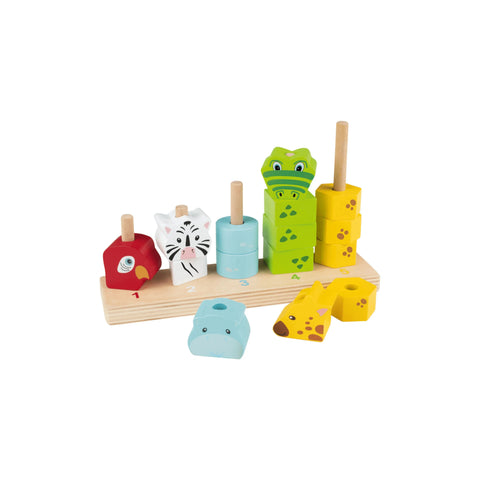 Playtive Educational Wooden Toys Insert and Stack Animals Baby Bamboo