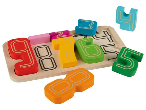 Playtive Wooden Numbers Puzzle Baby Bamboo