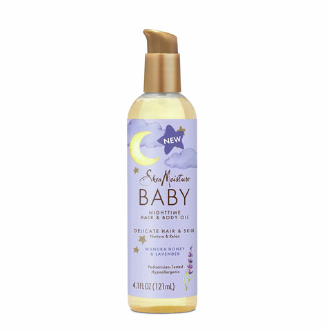 SheaMoisture Baby Hair and Body Oil for Delicate Hair and Skin Manuka Honey and Lavender Nighttime Hair and Skin Care Regimen Baby Bamboo