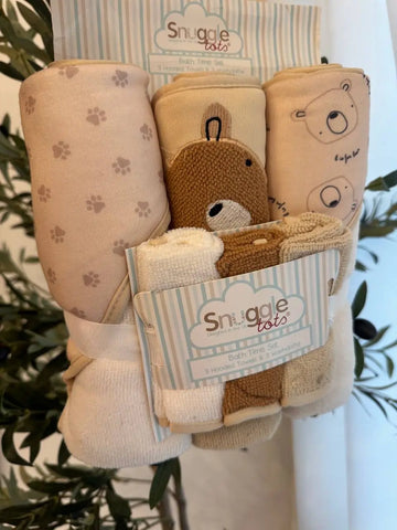 Snuggle Bath Time Bear Set, One Size Baby Bamboo