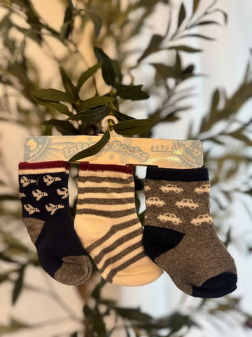 Soft Touch Baby Boy Socks, 3 Pairs Baby Bamboo