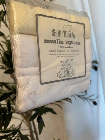 SoftTouch Muslin Squares 100% Cotton, Pack of 3 Baby Bamboo
