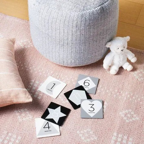 Square Monthly Milestone Cards - Black - Cloud Island™ Baby Bamboo