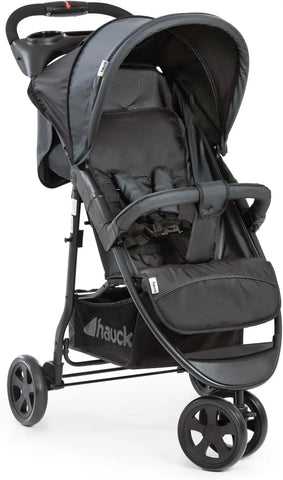 Hauck Citi Neo 2 Pushchair, Caviar/Stone - Lightweight 3 Wheeled Stroller (only 7.5kg), Compact & One Hand Folding, with Raincover hauck