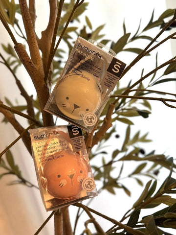 Suavinex Bonhomia 2 in 1 Duo Baby Pacifier Case, Pacifier Holder, Holds 2 Baby Pacifiers, Baby Accessories Baby Bamboo