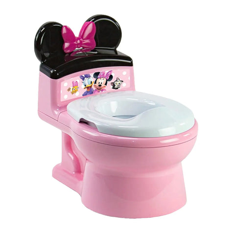 The First Years Disney Minnie Mouse Potty Training Toilet and Toddler Toilet Seat - Toilet Training Potty with Fun Flushing and Cheering Sounds Disney