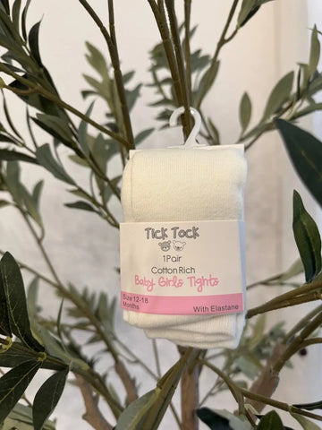 Tick Tock Baby Girls Tights, Cotton Rich Baby Bamboo