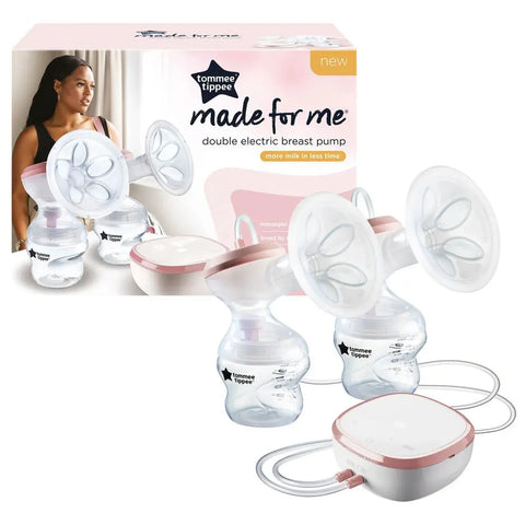 Tommee Tippee - Made for Me Double Electric Breast Pump With Baby Bottles - 2 Pcs-150 ml - Pink/White Tommee Tippee
