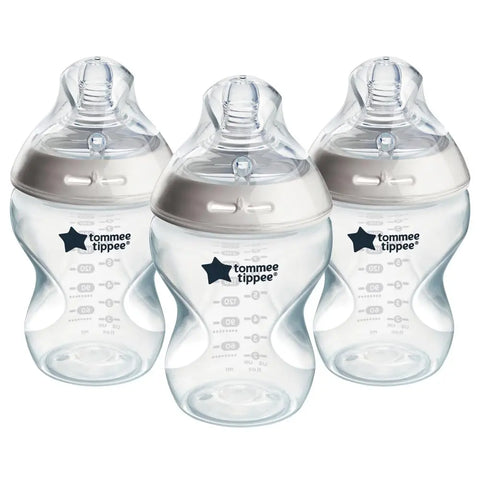 Tommee Tippee Natural Start Anti-Colic Baby Bottle, 260 ml, 0+ months, Slow Flow Breast-Like Teat for a Natural Latch, Anti-Colic Valve, Self-Sterilising, Pack of 3 Baby Bamboo