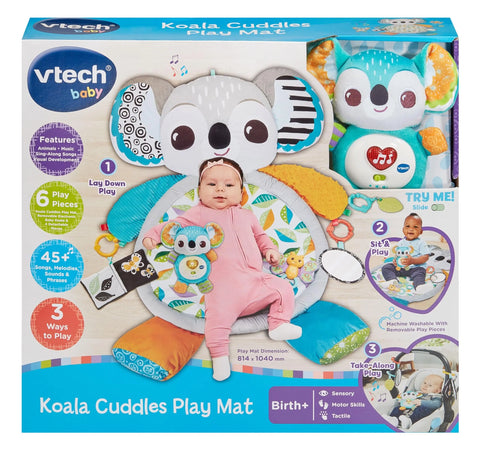 VTech Baby Koala Cuddles Play Mat, Soft Play Mat for Sensory Play, 5 Accessories including Teether and Rattle, Sound Effects and Fun Phrases, Toy for Babies 0, 3, 6, 12 Months Plus, English Version Baby Bamboo