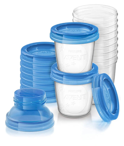Philips AVENT Breast Milk Storage Cups And Lids, 10 6oz Containers, SCF618/10 - Baby Bamboo