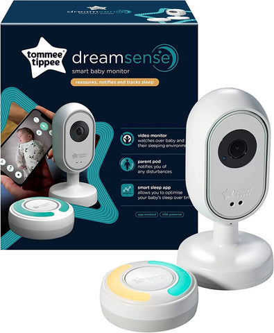 Tommee Tippee Dreamsense App-Enabled Smart Baby Monitor, HD Remote Tilt and Pan Night-Vision Camera, 2-Way Audio, Intelligent Parent Pod for Customisable Alerts and Sleep Tracking Tommee Tippee