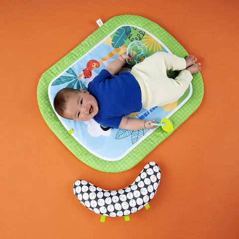 Bright Starts Easy Breezy Baby Tummy Time Activity Mat with 2 Detachable Take Along Toys Bright Starts