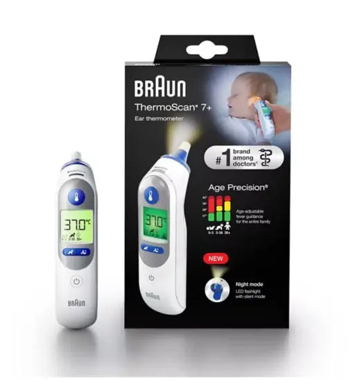 Braun ThermoScan 7 Ear Thermometer with Age Precision Baby Bamboo